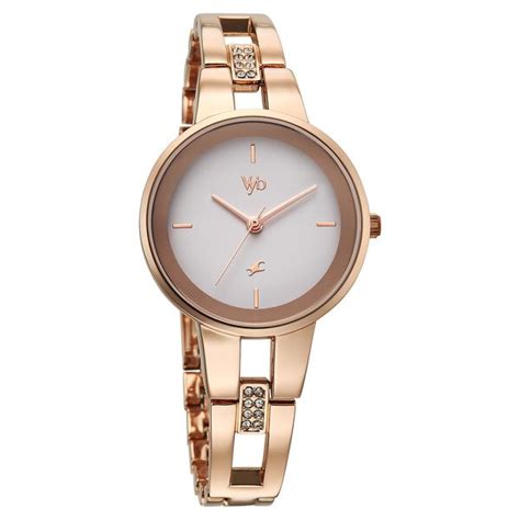 Buy Online Vyb Halo By Fastrack Quartz Analog White Dial Metal Strap ...