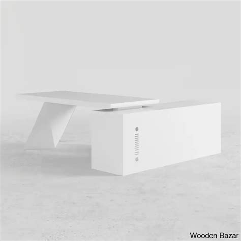 70.9" Modern White L-Shape Executive Desk Drawers & Cabinet Large ...