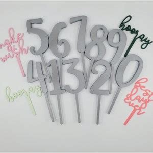 Blue Number Cake Toppers (0-9), Blue Cake Decor, Numbers for Cake, Birthday Party Decoration ...