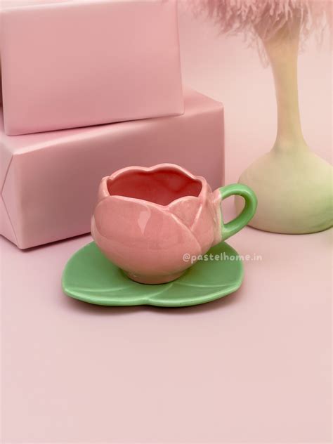 Pink Tulip shape Mug – Pastel Home