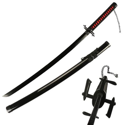 Bleach Kurosaki Ichigo Zangetsu Blade Katana Model B for Cosplay Woode