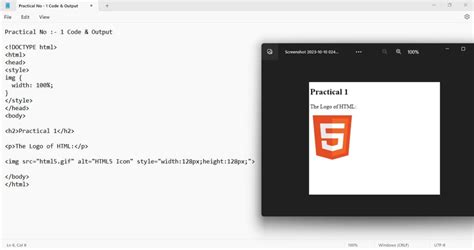 Html - Studying - Practical No-1 Code &Output File Edit View Practical ...