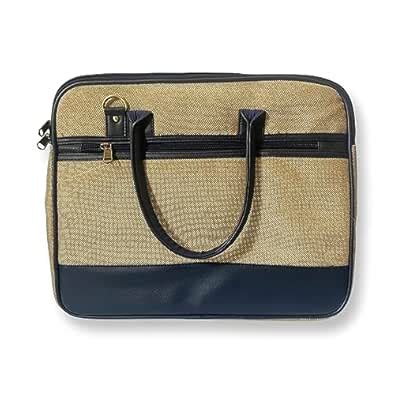 KHUMANI Jute Briefcase Bag for up to 14 inch Laptop - Lightweight Multi ...
