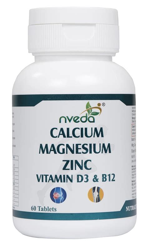 Nveda Calcium Supplement 1,000 mg with Vitamin D3, Magnesium, Zinc ...