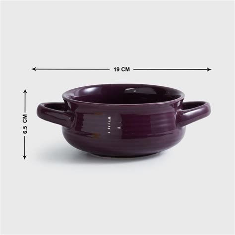 Buy Colour Connect Purple Ribbed Stoneware Microwave Safe Serving Handi ...
