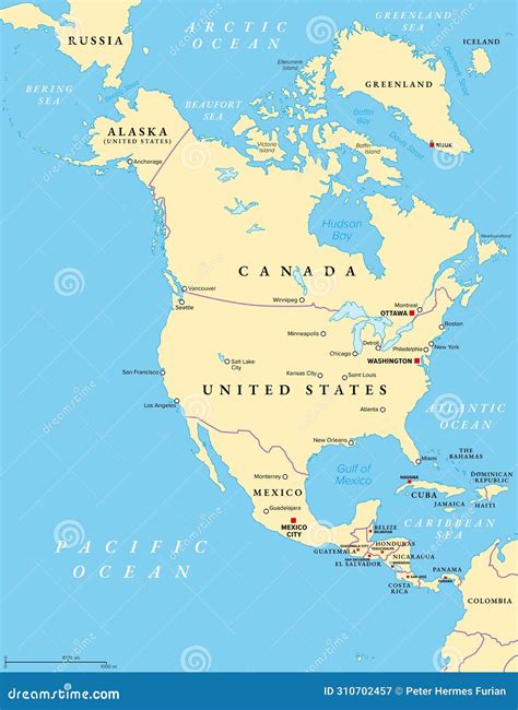 Map north and central america