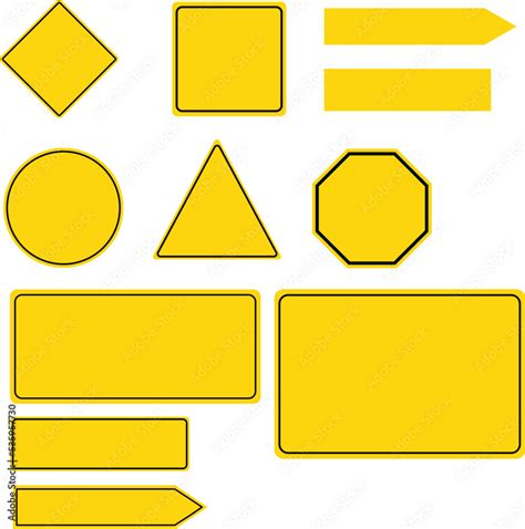 Collection of yellow road signs on white background. Yellow Roadsigns ...