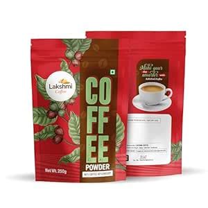 Lakshmi Coffee Powder - Pack of 2, Each 250g - Premium 60% Coffee, 40% ...