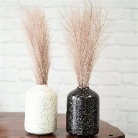 Metal Flower Vase Set of 2 | Off-white & Black – Behoma