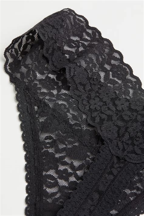 5-pack lace thong briefs - Black - Ladies | H&M IN