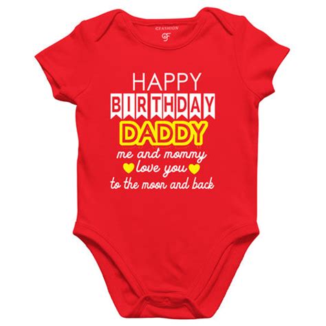 buy happy birthday daddy-me and mommy love you moon and back rompers ...