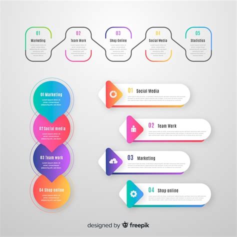 Flat infographic element collection | Free Vector