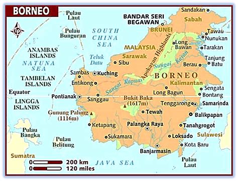 C) BORNEO | Borneo, Map, Island travel