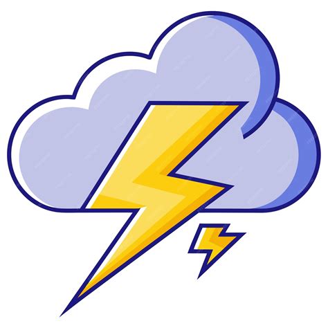Lightning bolt and cloud clip art and Vector Design With a White ...