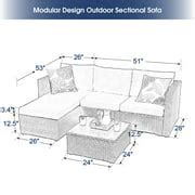 Buy MF Studio 7 Pieces Outdoor Patio Furniture Set with 46-Inch 50,000 ...