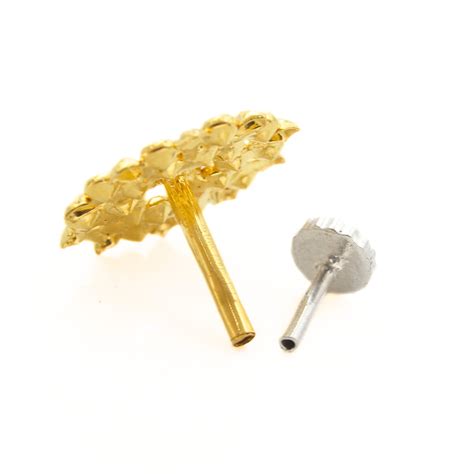 18K Real Gold White CZ Wheel Nose Ring Push Pin Nose Pin – Karizma Jewels