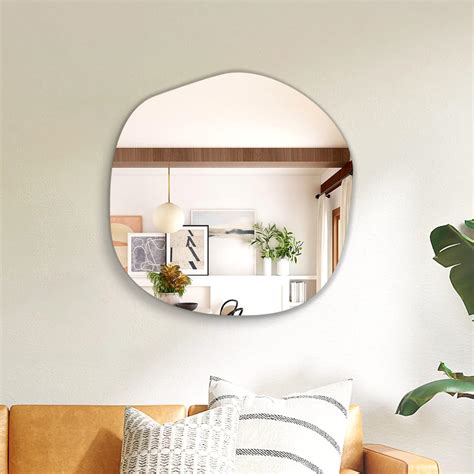 Frock Frameless Irregular Wall Mirror With Bevel – Accent Mirror