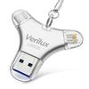 Verilux® Pendrive 128GB 4 in 1 Flash Drive with Light-ning,– verilux