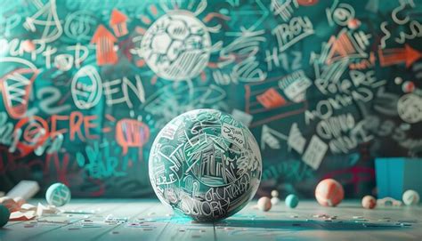 Doodle art concept of creative ideas innovation with a paper ball ...