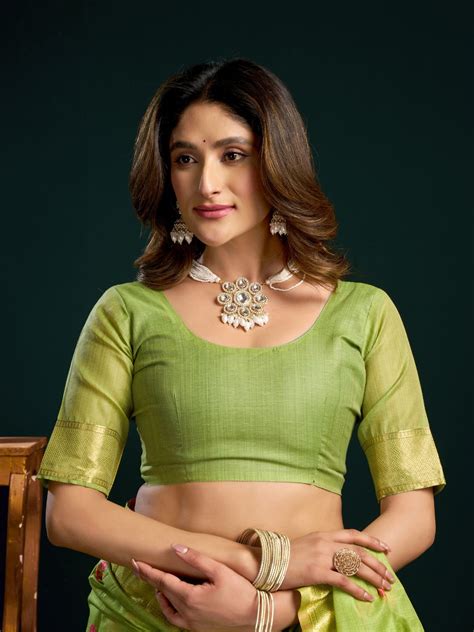 Buy Green Munga Cotton Mina Work Saree With Jari Border Saree With ...