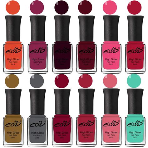Buy EOD High Gloss Nail Polish Light Orange, Magenta, Dark Maroon ...