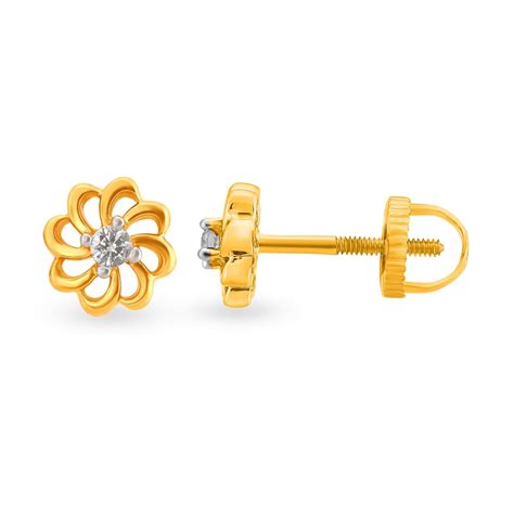 Graceful Floral Diamond Stud Earrings