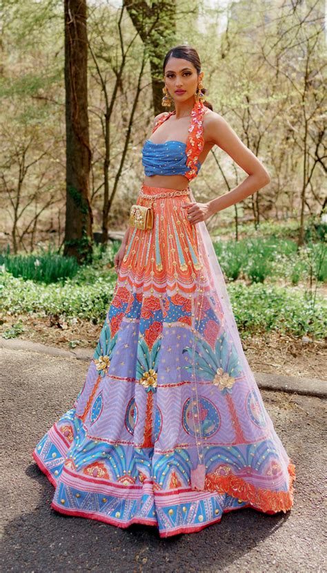 SERENITY- Lilac Printed and embellished full lehenga set – Papa Don't ...