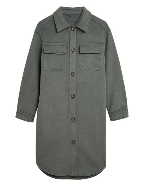 Buy The Longline Shacket at Marks & Spencer