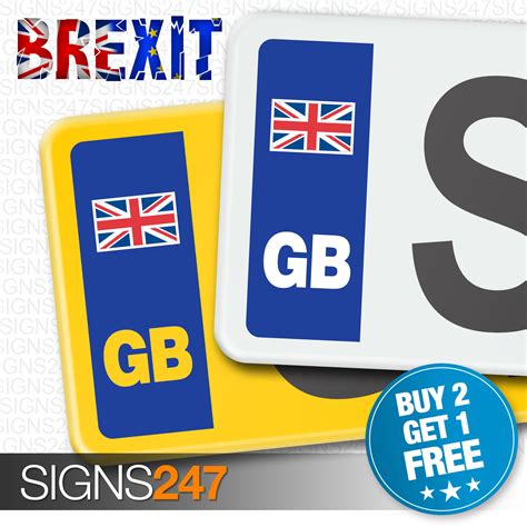 GB CAR NUMBER PLATE STICKER UNION JACK NO EU FLAG BREXIT - Vinyl Car ...