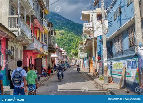 A Street View Depicting the Colorful Buildings of Cap-Haitien, Haiti ...