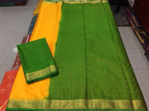 Green Yellow Pure Silk Sarees – Dailybuyys