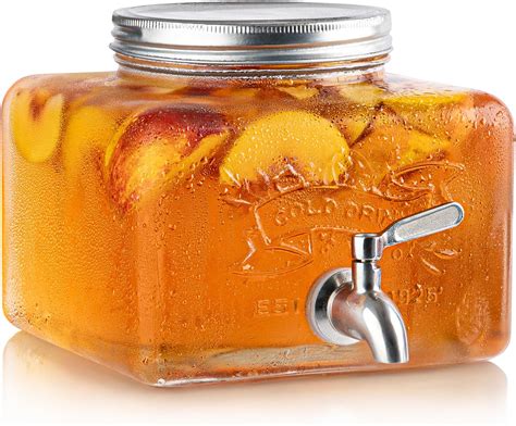 Amazon.com | MosJos Glass Drink Dispenser for Fridge - Stainless Steel ...