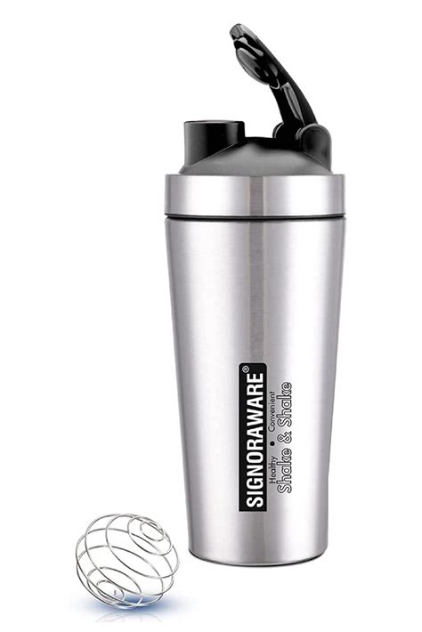 SignoraWare Charger Stainless Steel Protein Shaker Bottle for Pre-Post ...