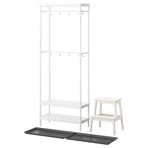 MACKAPÄR / BAGGMUCK hallway furniture, set of 4, white/grey - IKEA