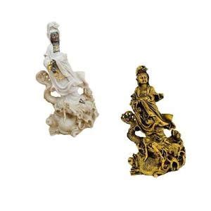 Buy 1 Pair The Hue Sandstone Hand Carved Guanyin Buddha Statue Fengshui ...