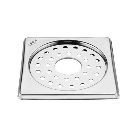 Eon Square Floor Drain with Plain Jali and Hole (5 x 5 Inches) - LIPKA ...