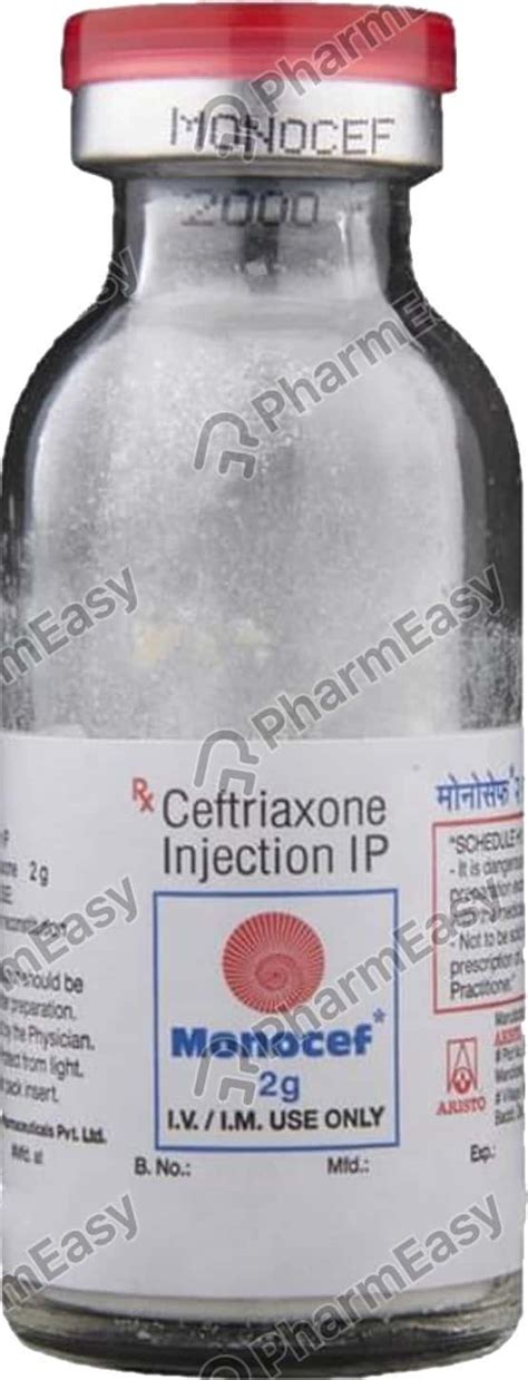 Monocef 2 G Powder For Injection (2): Uses, Side Effects, Price ...