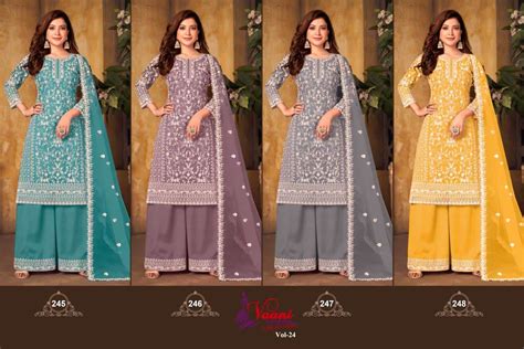 VAANI VOL-24 NEW COLOURS BY TWISHA 245 TO 248 SERIES DESIGNER SHARARA ...