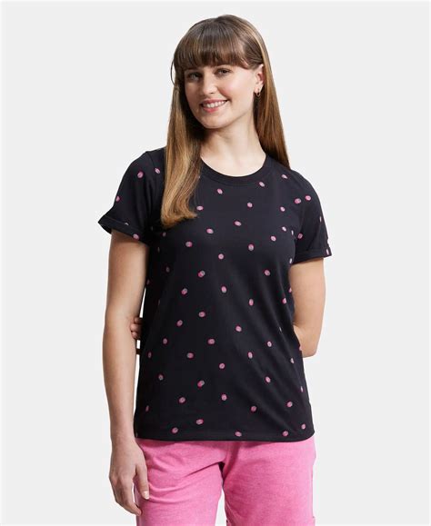 Buy Super Combed Cotton Relaxed Fit Printed Half Sleeve T-Shirt - Black ...