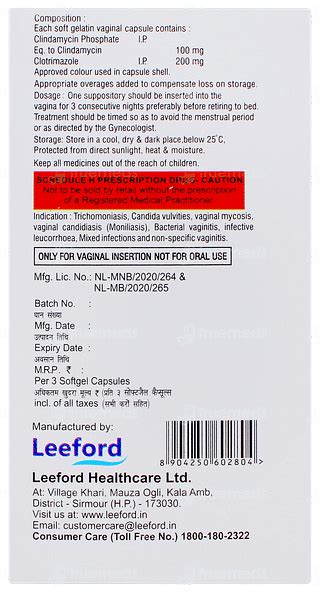 Leezole Vg Vaginal Softgel Capsule 3 - Uses, Side Effects, Dosage ...