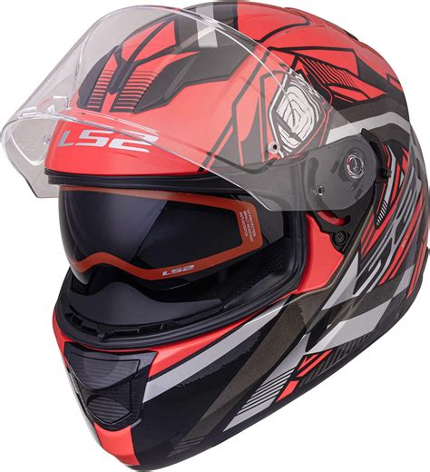 LS2 Helmets - FF320 Stream Evo - Reflex - Gloss Red Black - Dual Visor ...