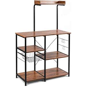Giantex Kitchen Baker’s Rack, 4-Tier Microwave Storage Stand, Utility ...