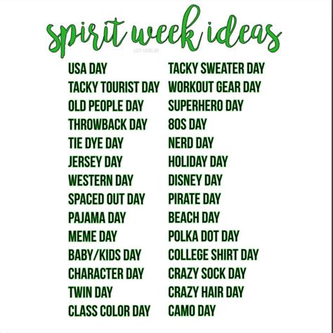 Pin by Paula Katz on CAMP | School spirit week, School spirit ideas pep ...