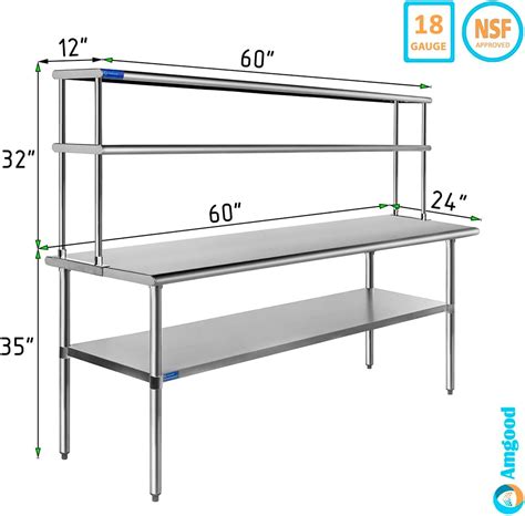 Buy 24 x 60 Stainless Steel Work Table with 12 Wide Double Tier ...