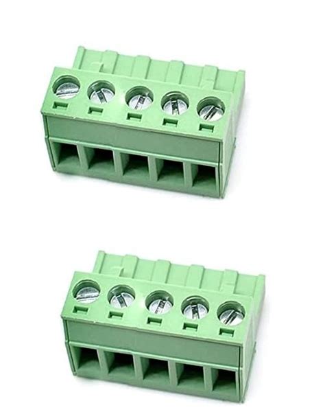 XY2500F-B(5.08)-5P - 5 Pin Right Angle Screw Terminal Block Female ...