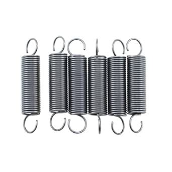 MTQY 6PCS 1.0x10x50mm Polished Tension Springs Stainless Steel Small ...