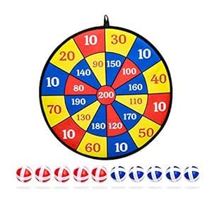 Leather&Arts 14.1 Inches Fabric Dart Board Throw Game Set with 10 Hook ...