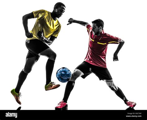 Two men playing soccer Cut Out Stock Images & Pictures - Alamy