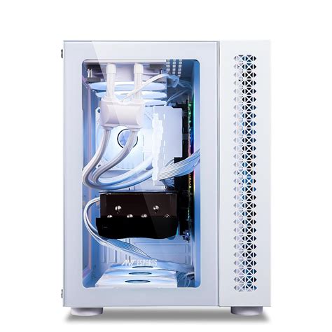Ant Esports Crystal Mini-Tower Computer Case/Gaming Cabinet - White ...