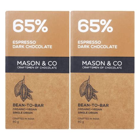 Mason & Co. 65% Espresso Dark Chocolate - 60g (Pack of 2) : Amazon.in ...
